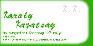 karoly kazatsay business card